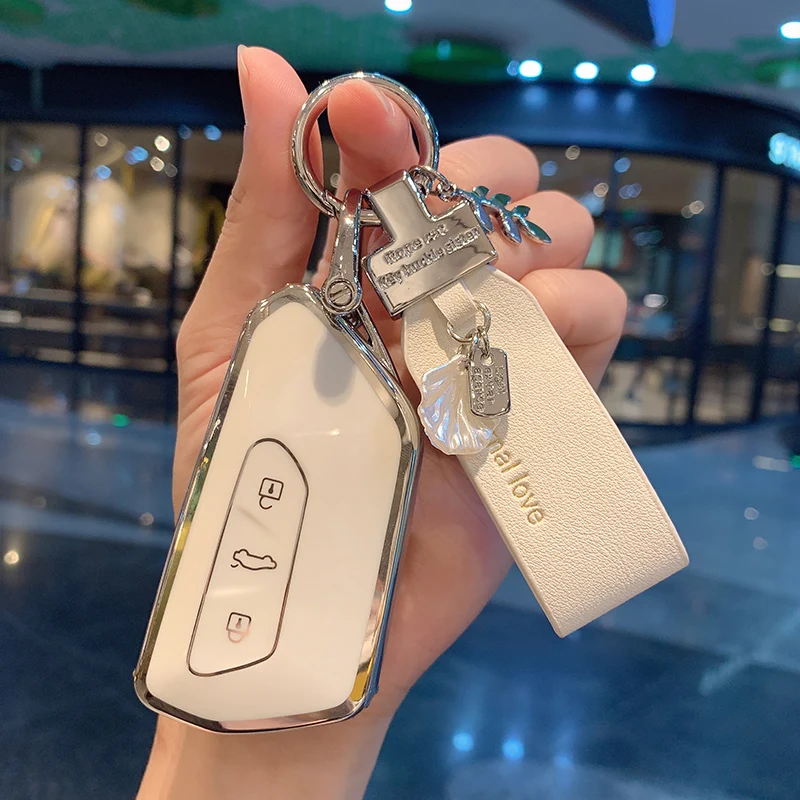 ل VW Volkswagen Golf 8 MK8 ID.3 ID.4 حافظة مفاتيح السيارة من البولي يوريثان غطاء حماية شل الإكسسوارات للجولف 8 #5