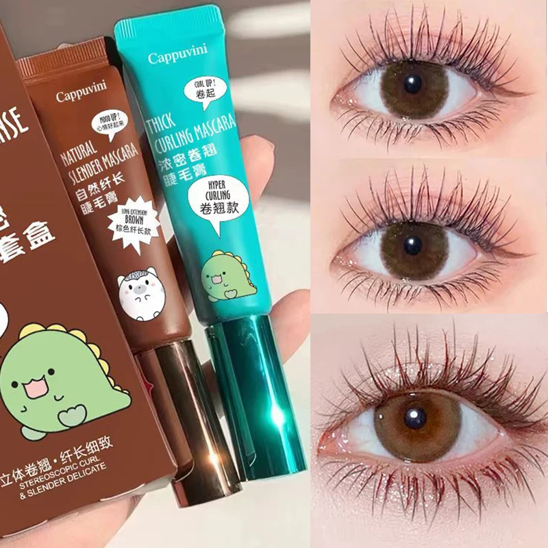 Cappuvini Slimming And Volume Mascara Brown Black Mascara Set Waterproof And Long-Lasting Curl Non-smudge Eyelash Makeup Mascara