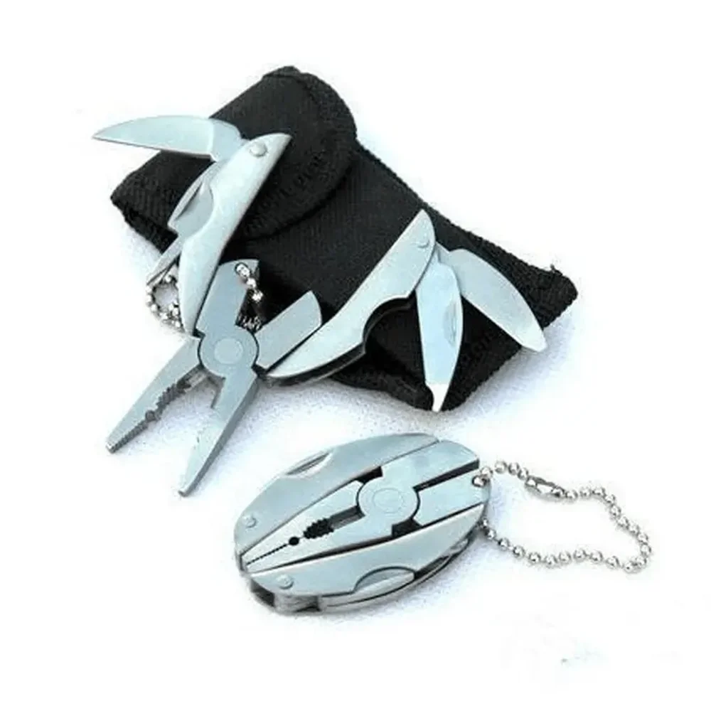 Portable Stainless Steel Multi-Tool Pliers Knife Multi-function Keychain Screwdriver For Outdoor Use