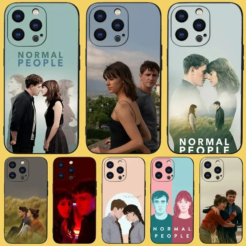 Normal People TV Phone Case For iPhone 15,14,13,12,11 Plus,Pro,Max,XR,XS,X,7,8 Plus,SE,Mini Black Silicone Soft