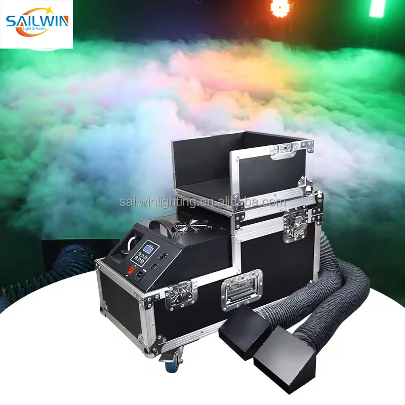 Sailwin Stage Light 3000W Water Based Low Lying Fog Machine DMX512 Stage Ground Fogger Heavy Smoke Special Effects For DJ Event