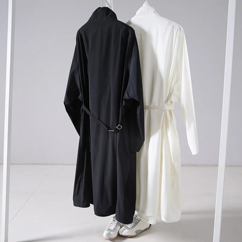 Lightweight Slim-fitting Acetate Blend Loose-fitting Trench Coat for Women