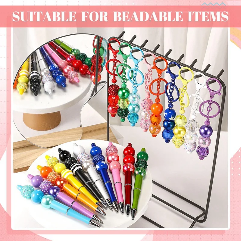 100 Stuks 20Mm Kralen Voor Pennen Strass Kralen Bubblegum Kralen Voor Pennen Beadable Sleutelhangers Diy Ambachtelijke Pen Sieraden Maken Duurzaam