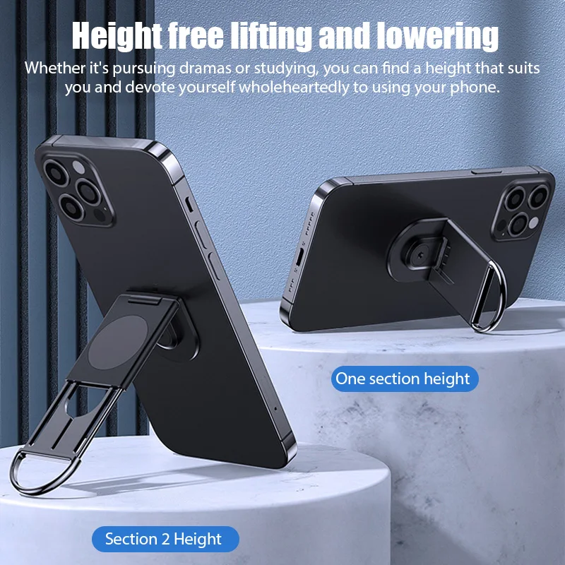Ultra Thin Mini Metal Folding Mobile Phone Holder Stand Alloy Invisible Portable Phone Kickstand Bracket Desktop Phone Holder