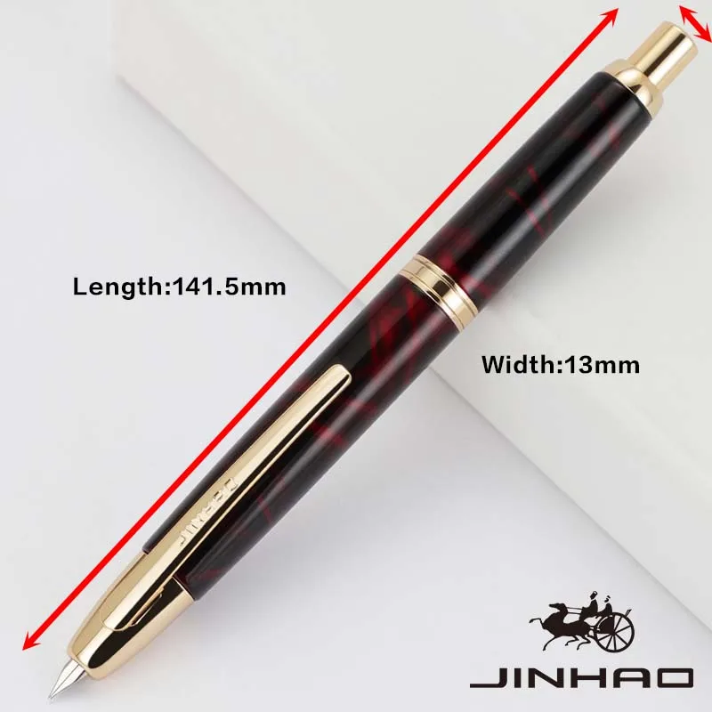 1 PCS JINHAO 10 Brand New Press-out Nib Metal Fountain Pen,Retractable Fine Nib with Ink Converter