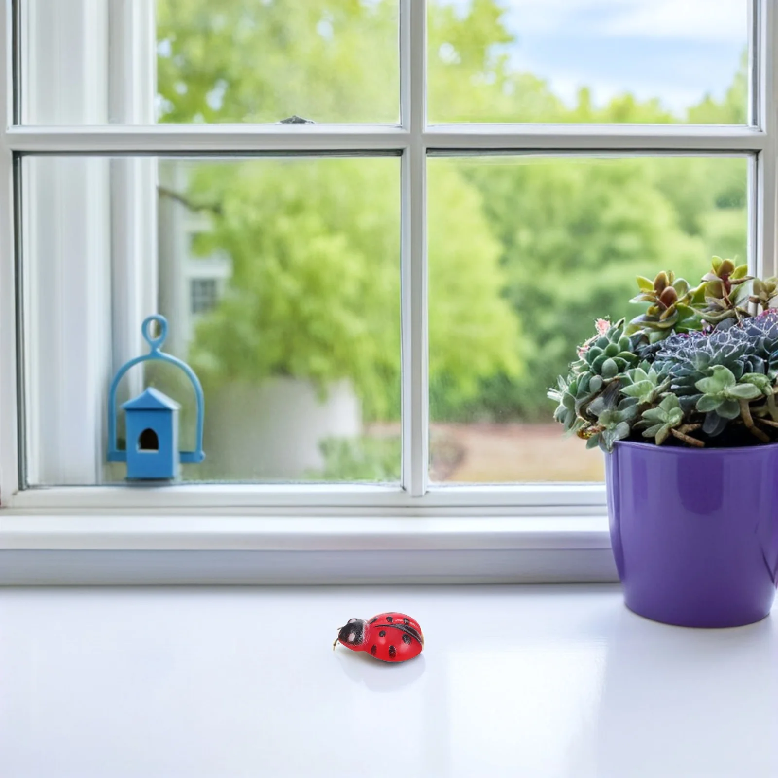 

200Pcs Mini Resin Ladybugs Colorful Tiny Sculptures Fairy Garden Bonsai Miniature Yard Decoration Small Garden Accessories