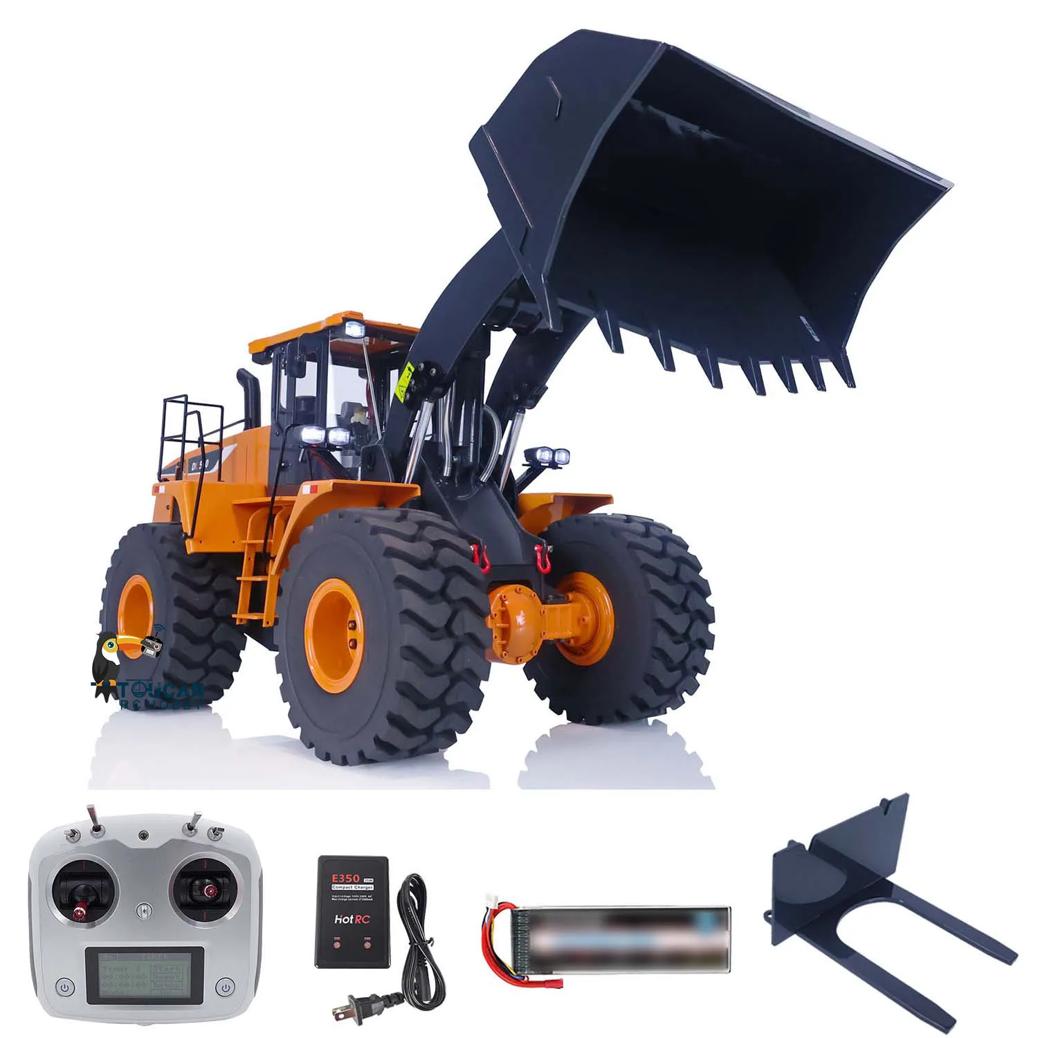 

1/14 WA470 980L XDRC RC Loader Metal Hydraulic Remote Controlled Light Sound Construction Vehicle Toucan Toys THZH1375