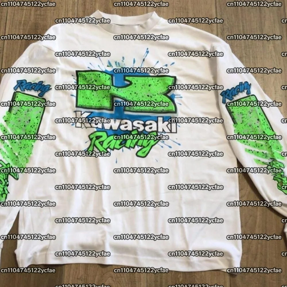 

Kawasaki, осенняя классическая новая быстросохнущая дышащая модная одежда для взрослых и детей для горной езды по бездорожью с длинными рукавами