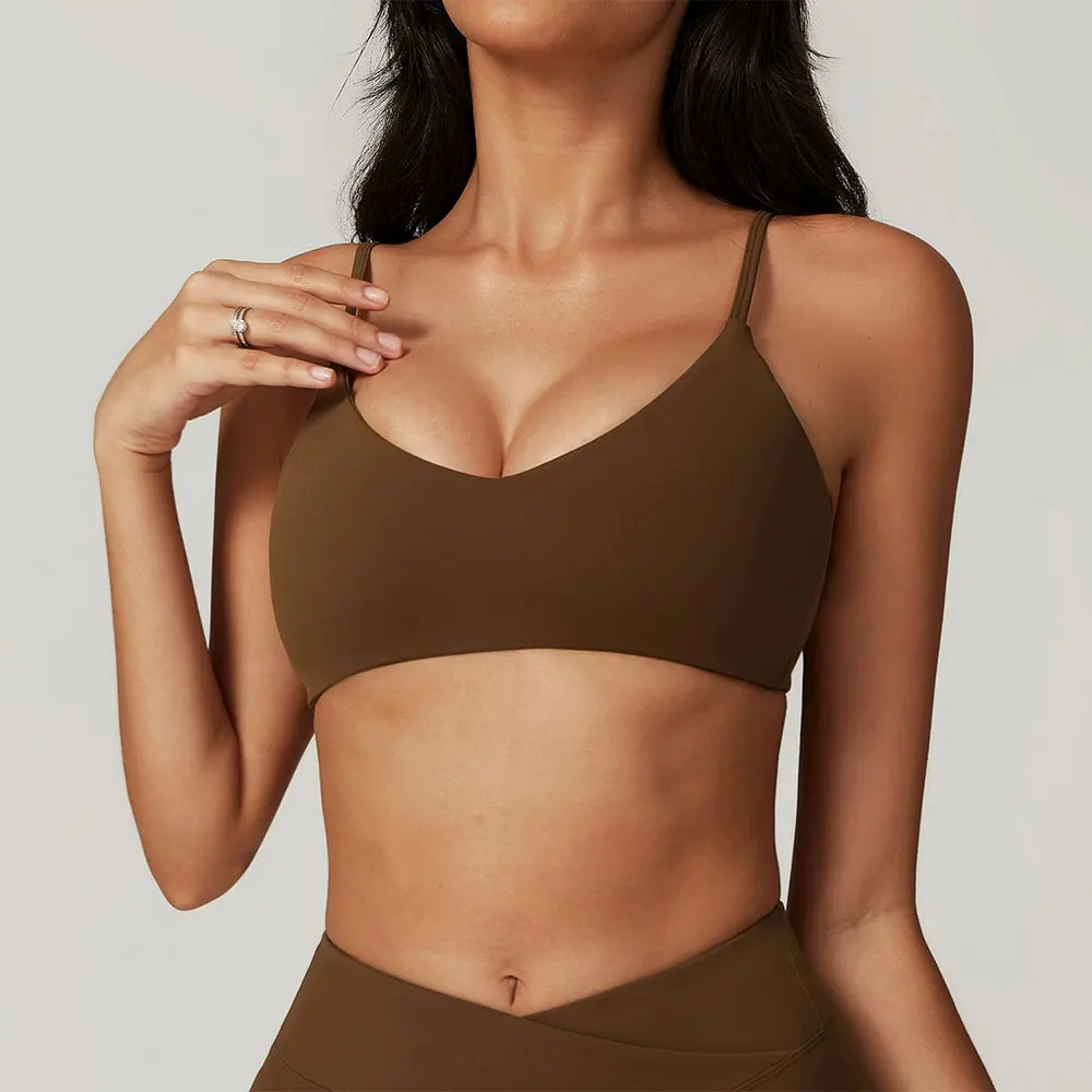 Women's Sports Bras Sexy Straps Top Push Up Shockproof Fitness Bra Breathable Elastic Yoga Underwear Gym Vest Outdoor Recreation