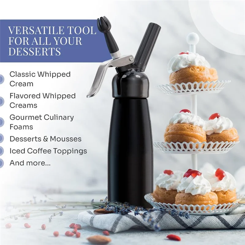 

ABNO-Professional Cream Mixer Aluminum Plastic Head Cream Frother Cream Machine Aluminum Cream Dispenser