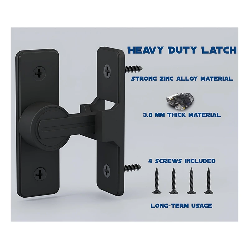 Latch For Door 90 Degree Heavy-Duty Security Latch Anti-Burglary Reinforcement Lock Sliding Wear-Resistant Home