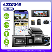 AZDOME 4K 3 Channel Dash Cam M550 Max Car Camera WiFi GPS Front and Rear Inside Recorder Car DVR IR Night Vision Parking Mode