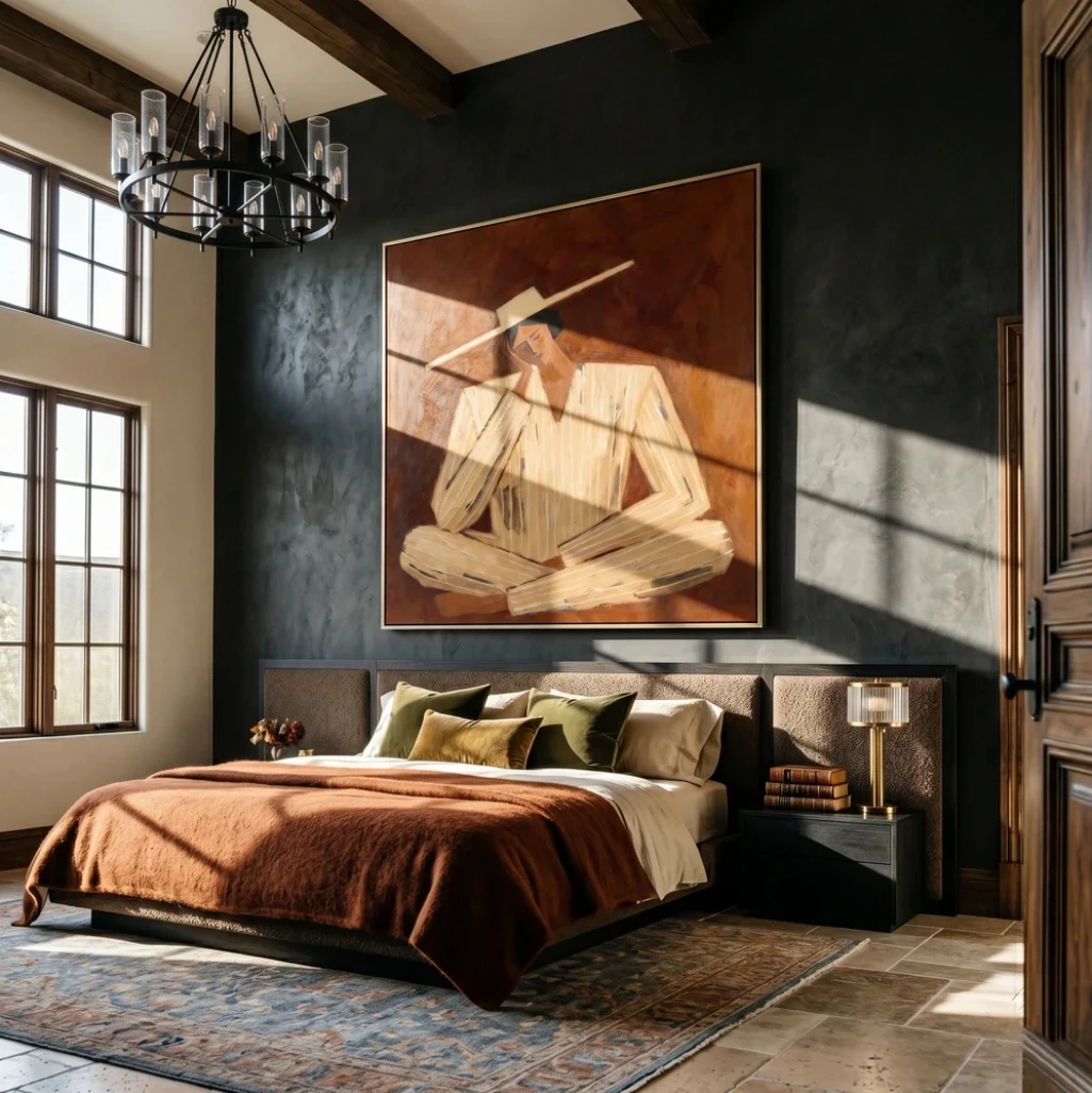 Rustic Minimalist Hallway Art Canvas Wall Print, Modern Art Illustration, High‑Grade Home Decoration Artwork for Bedroom