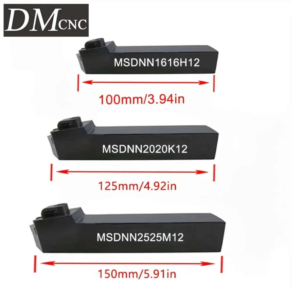 MSDNN Lathe Tool Holder with SNMG12 Inserts - Compatible MS-2000/3000, Durable for Precision Turning (MSDNN2020K12/1616H12/2525M