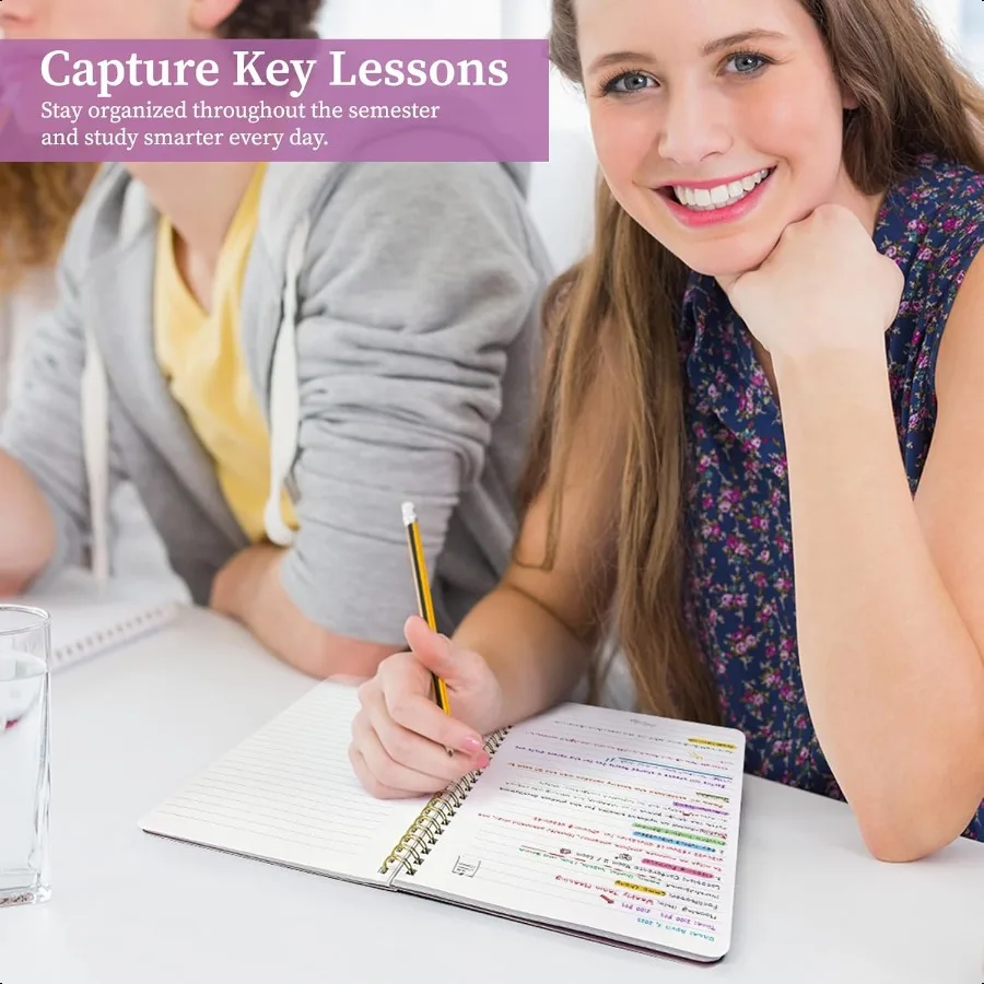 مجموعة جمالية مكونة من 3 دفاتر ملاحظات حلزونية للعمل مقاس A5 مجلة مبطنة بشكل جميل للنساء دفاتر يومية مسطرة للكلية P #2