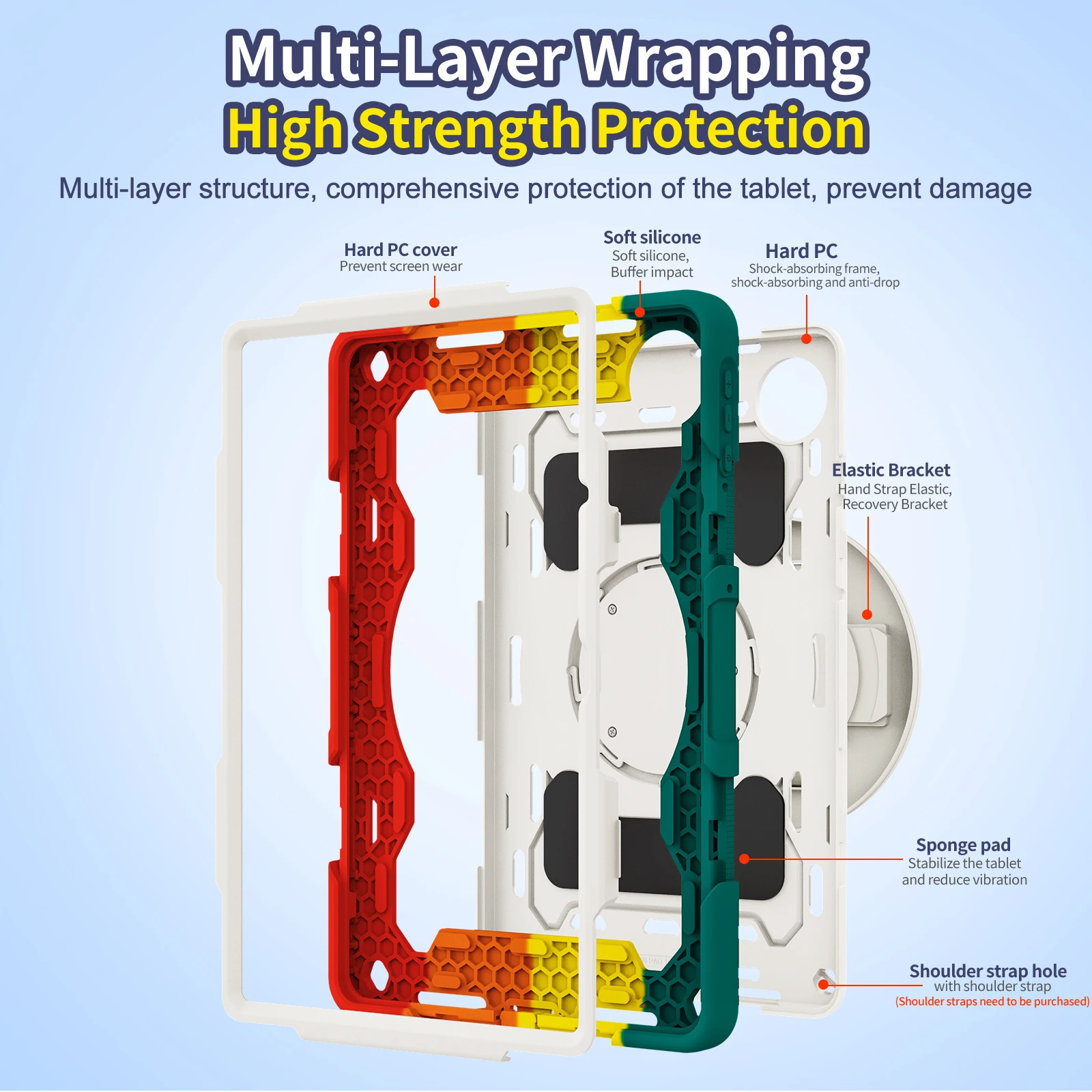 Rugged Case For Huawei Honor Pad X8b X8a 10 9 8 X9a X9 X8 Pro 7 6 V6 V7 MatePad 11.5 SE 11 10.4 10.1 T10 S Rotating Stand Cover