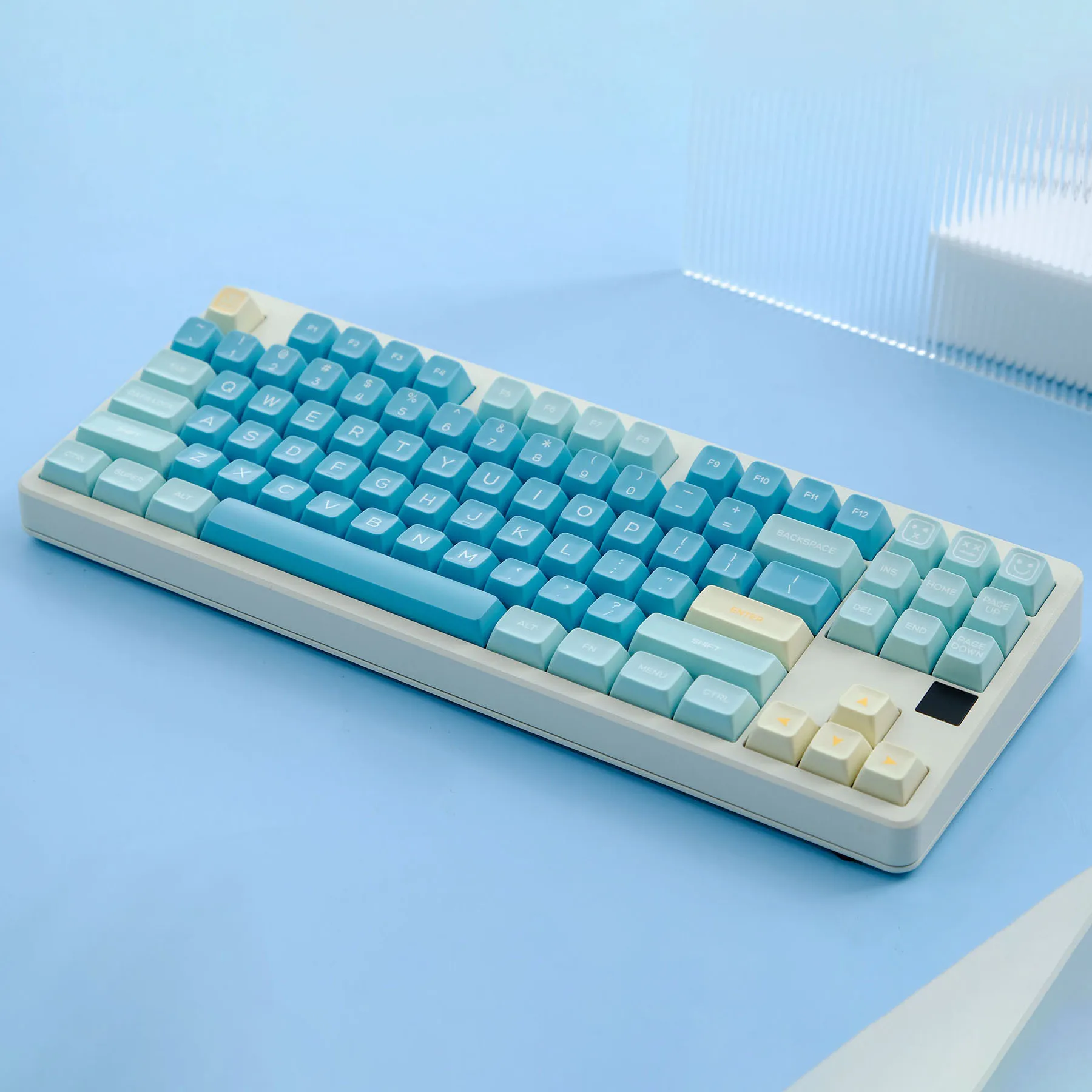 Imagem -03 - Teclado Pbt Sea Salt Lemon Keycaps Perfil SA Double Shot Jogos Mecânicos Interruptores Cereja mx 160 Teclas