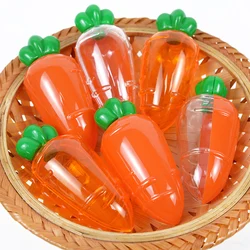 Easter Plastic Carrots Shape Candy Boxes Transparent Gift Box Bags For Happy Easter Party Favors Birthday Baby Shower Decoration