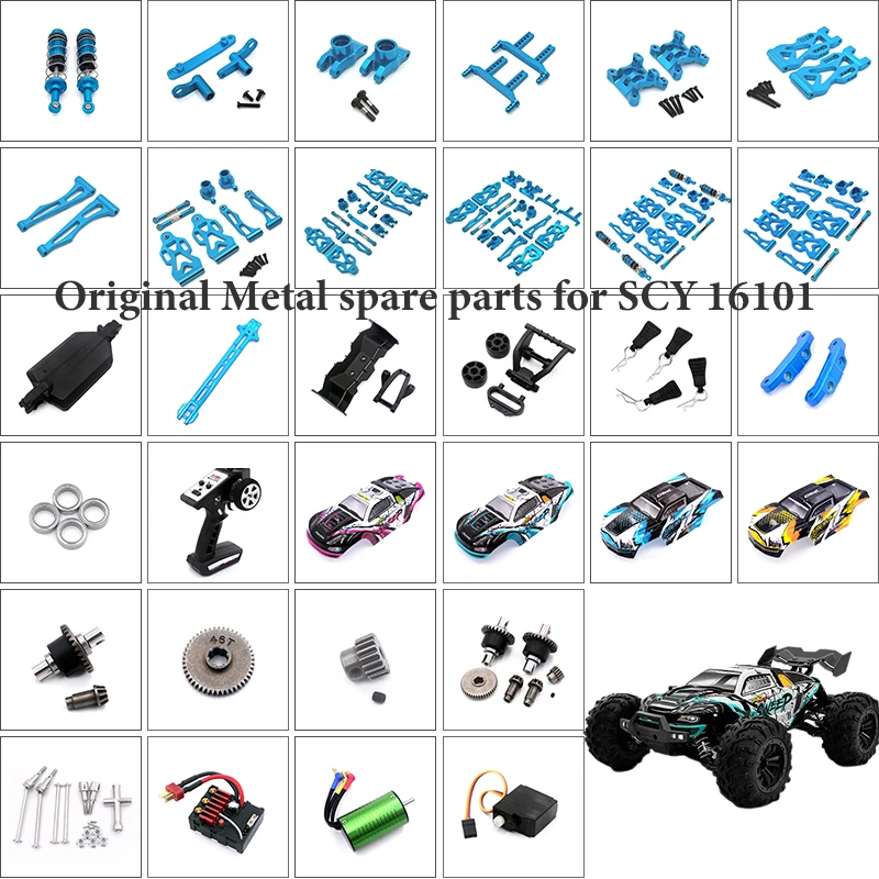 

Upgrade Metal Front & Rear Suspension,Wheel Hubs,Bearing,Steering Rob,Aluminum Parts For SCY16101,16102Pro,16104,SG116,Q130 ect