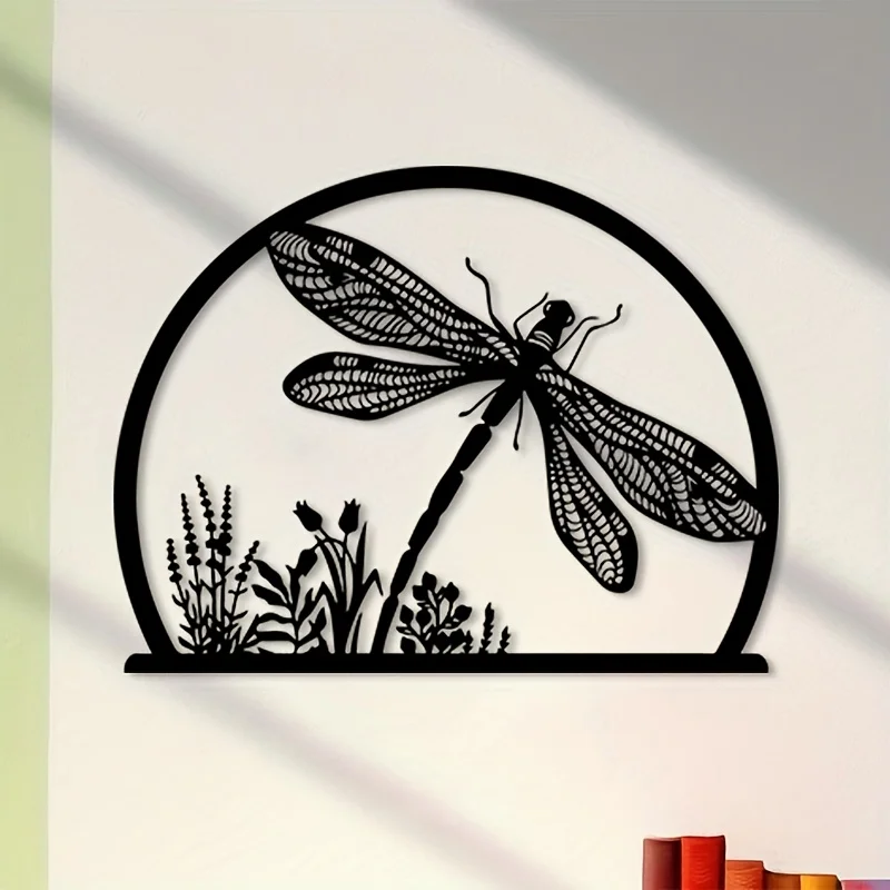Brand Dragonfly Metal Wall Art Rustproof Iron Statue Mural Decor Garden Fence Nature Enthusiasts