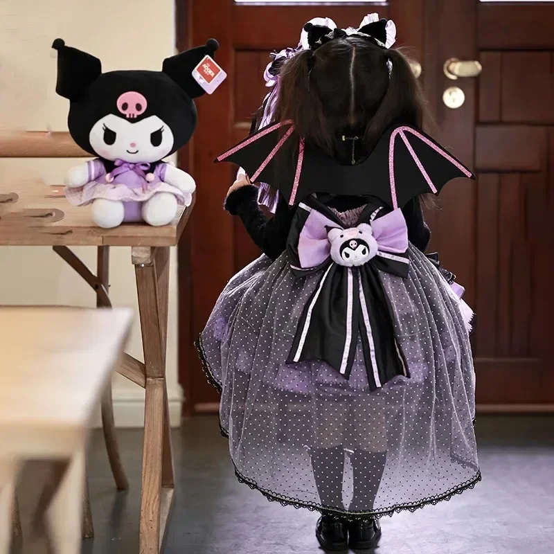 Conjunto de saias Lolita feminina, Sanrio Anime Kuromi Desenhos Animados, Mangas compridas, Vestido Princesa, Cosplay, Presentes de Aniversário, Outono