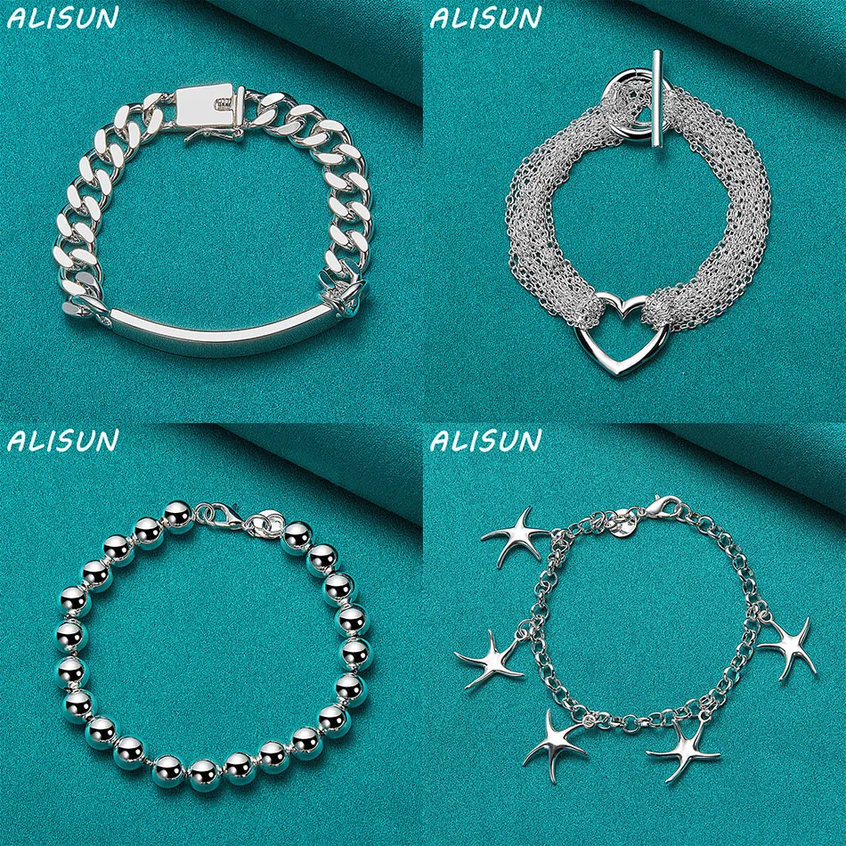 

ALISUN 925 Sterling Silver Design Bracelets For Women Men Charm Trend Birthday Gifts Fashion Party Fine Jewelry