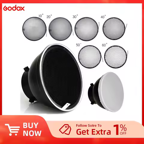 7inch 18cm Standard Reflector Diffuser with (10/20/30/40/50/60 Degree Honeycomb Grid) for Bowens Mount Studio Light Strobe Flash