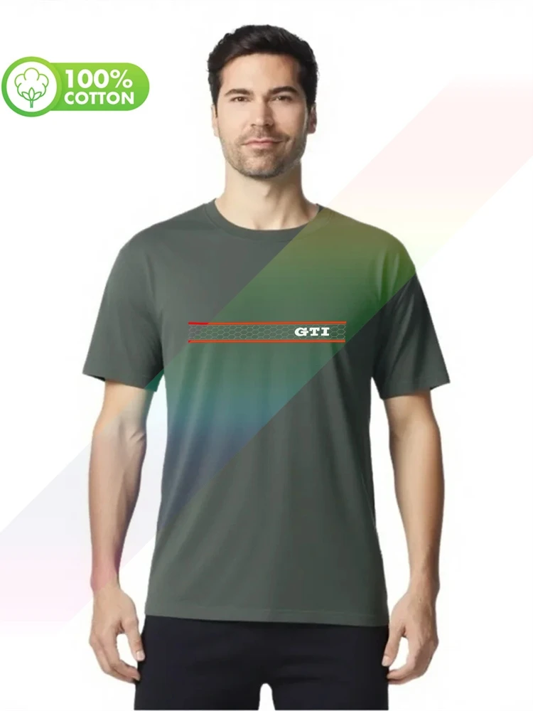 100% cotton round neck heavy weight men's T-shirt vw golf gti grill shirt S-XXXL Tops Tees view 3