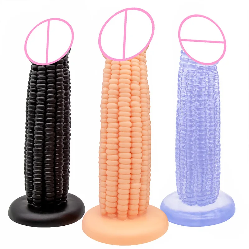 3 Colors Big Dildo Vegetable Corn Dildo With Suction Cup Sex Toys For Women Anal Plug Female Masturbation Products Woman Dildo