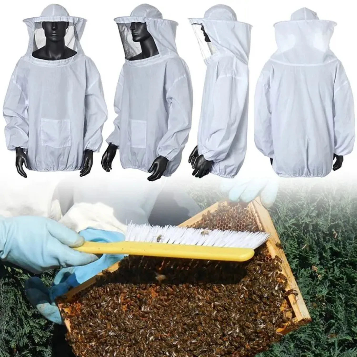 Protective Siamese Beekeeping Suit in Various Colors with Hat | Anti-bee Coverall Clothes for Beekeepers | Durable Anti-bite Equ