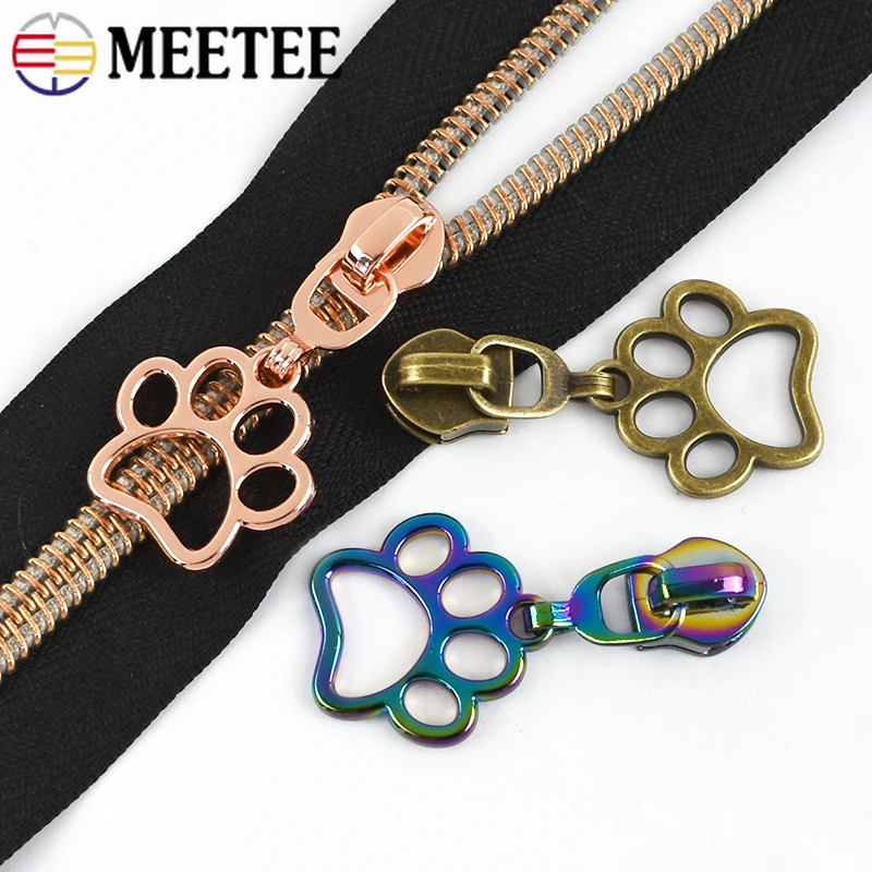 5-50 قطعة ميتي 5 # القط باو سستة مجتذب ل النايلون البريدي الخياطة الملابس إغلاق السحابات رئيس حقيبة الديكور السوستة المنزلق إصلاح أطقم #6