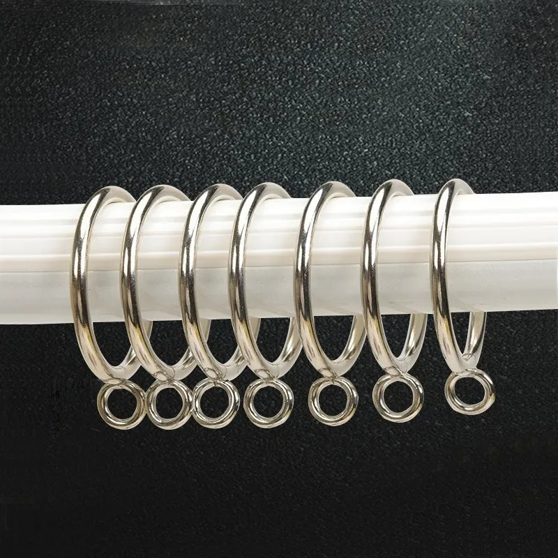 17 pcs 38mm Eyelet Curtain Hangers, Silver Iron Material, Home Fabric Hanging Bedroom Blackout Drapery, Rust Resistant Finish