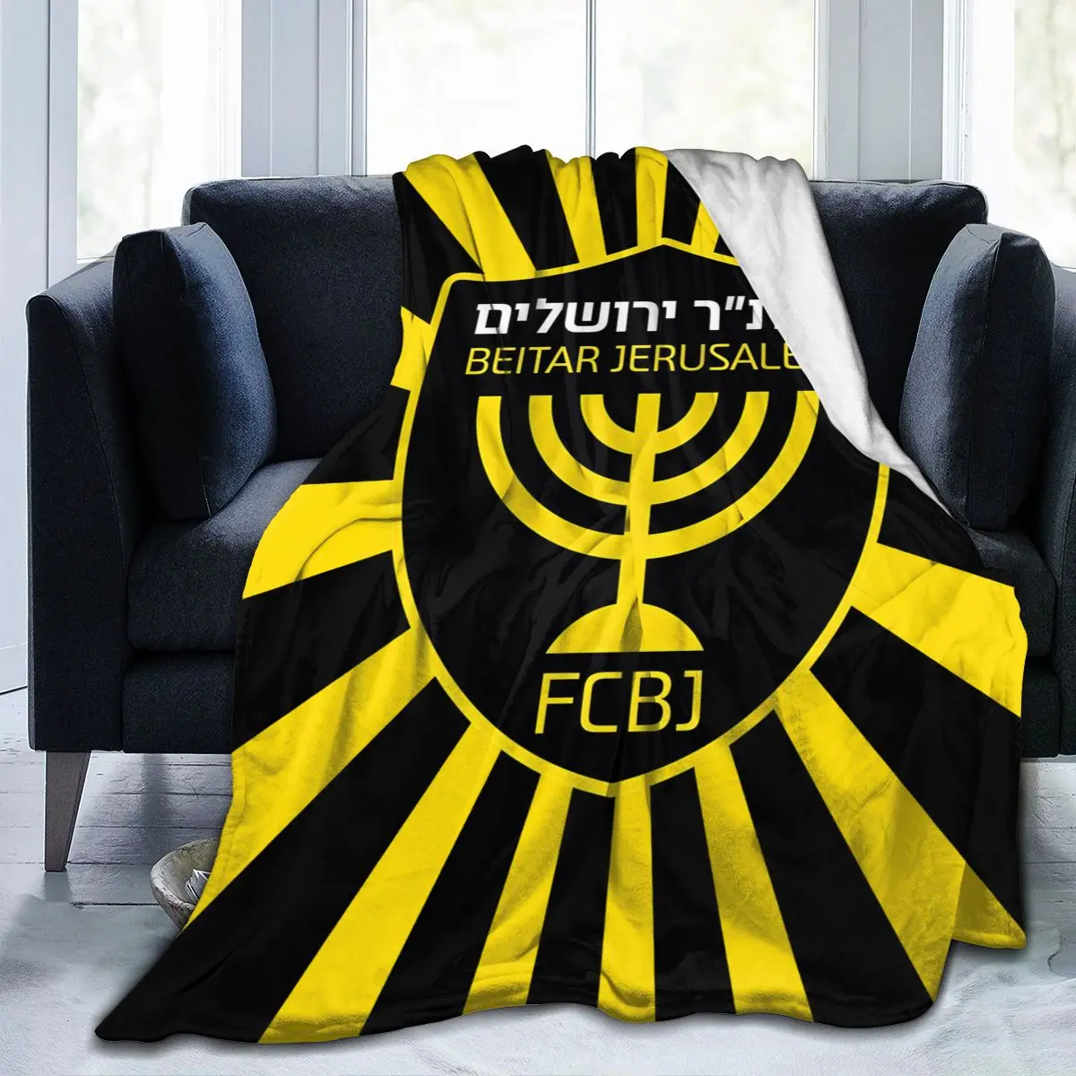 Israel FCBJ Beitar Jerusalem Flannel Throw Blanket Warm Bed Blanket for Travelling Camping Living Room Sofa Bedroom Decor Gifts