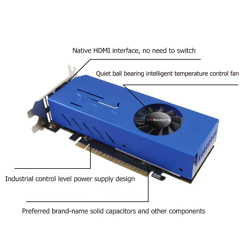 SRhonyra GTX 750 750TI 2GB 4GB  4HDMI Multi Monitor Graphics Card GDDR5 128Bit 4K Support for Stock Trading Surveillance