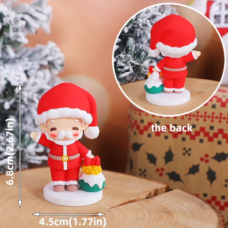 Weihnachtsbär-Kuchenaufsatz, roter Pullover, grünes Hemd mit Regenbogenbogen, Geschenkbox für Urlaub, Party, Kuchendekorationen, Puppenornament – Detail 21