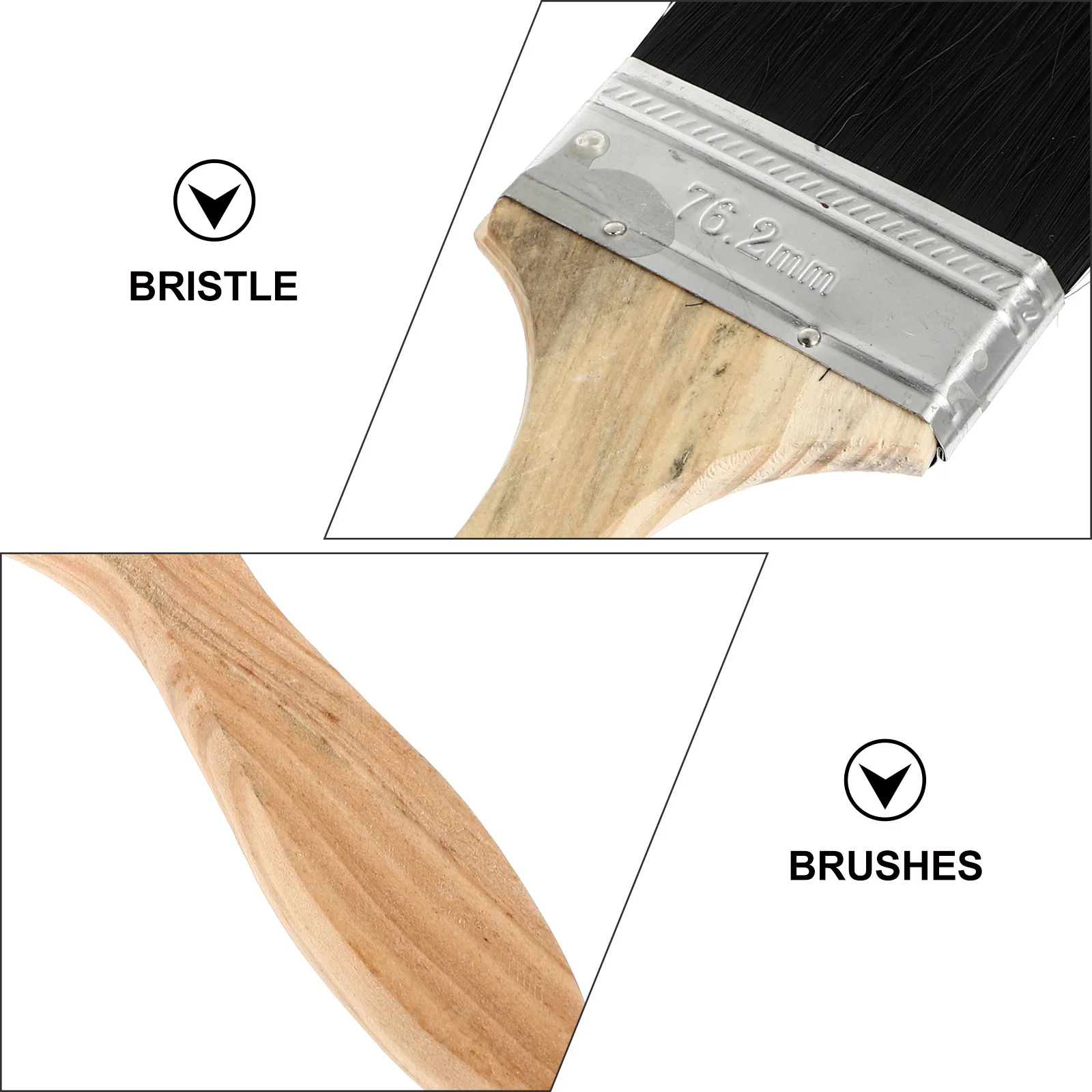 9Pcs Oil Paint Brushes Wooden Handle Multi-Functional Heat Resistant Flat Painting Brush for Grilling Baking Cleaning Household