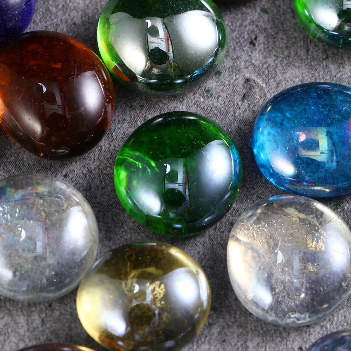 

Red Transparent Flat Beads Fish Tank Decor Aquarium Gravel Glass Ornaments Colorful