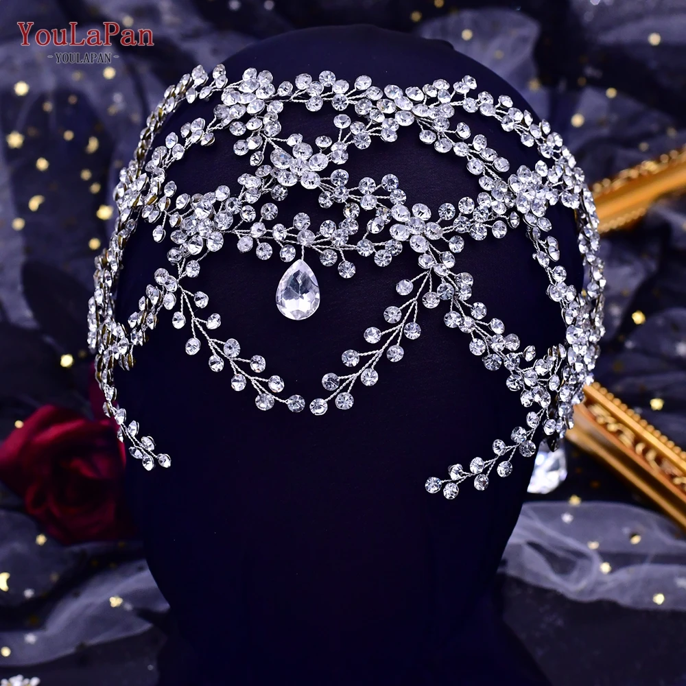 TOPQUEEN Crystal Wedding Headband for Bride