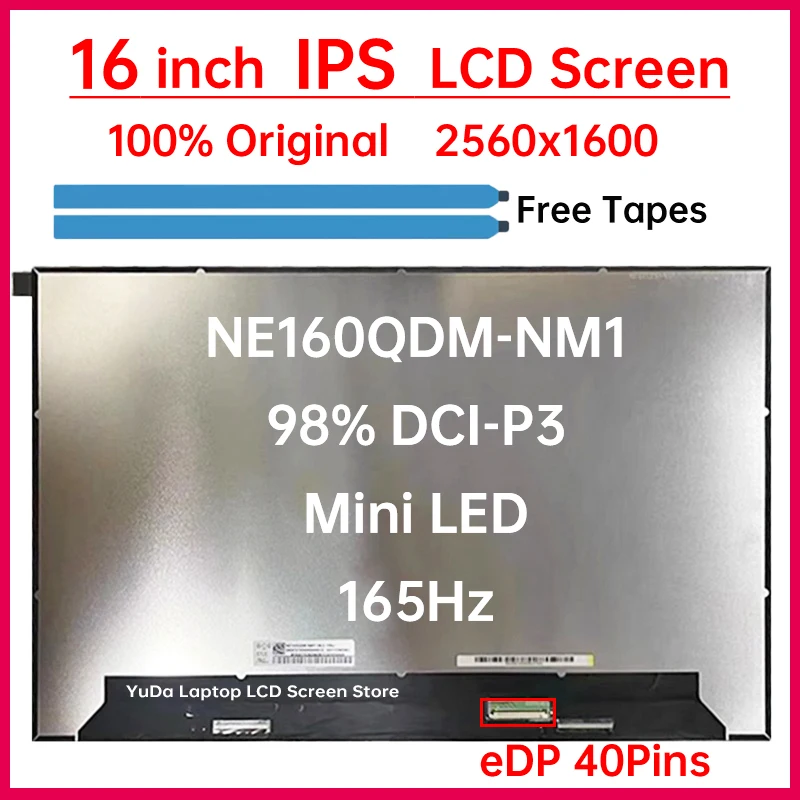 

16 "165 Гц ЖК-экран для ноутбука NE160QDM NM1 NE160QDM-NM1 V8.0 для Lenovo Legion 7-16ITHg6 дисплей матричная панель мини светодиодный 2560x1600