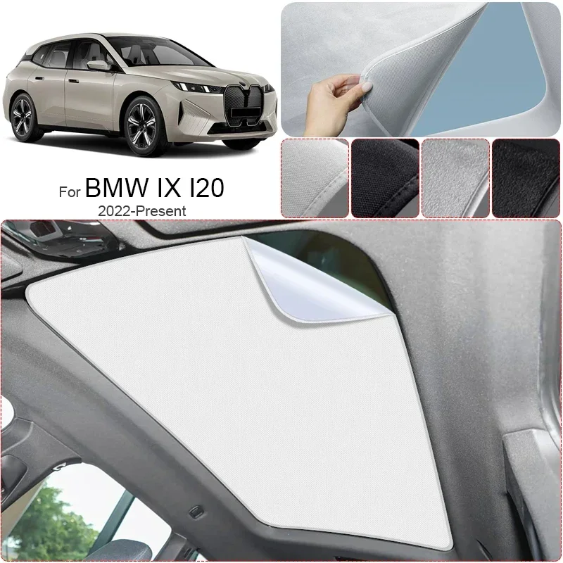 

Car Suede Fabric Anti-uv Electrostatic Adsorption Sunroof Sunshade For BMW IX I20 2022-PresentHeat Insulation Skylight Accessory