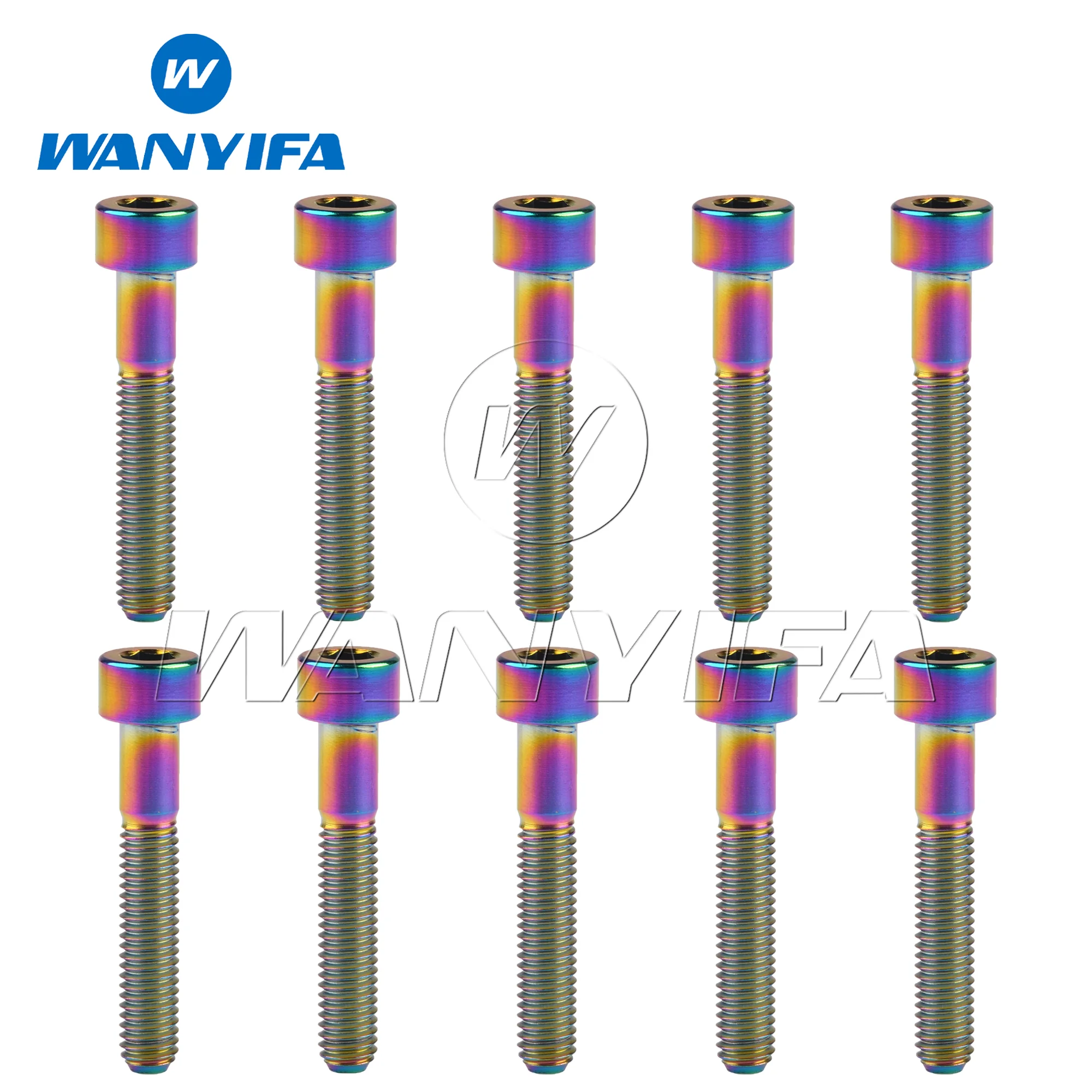 Wanyifa M6x10/15/18/20/25/30/35/40/45/50/55/60/65mm Titanium Allen Hex Socket Head Bolts Bike Stigma Screws 4pcs/10PCS