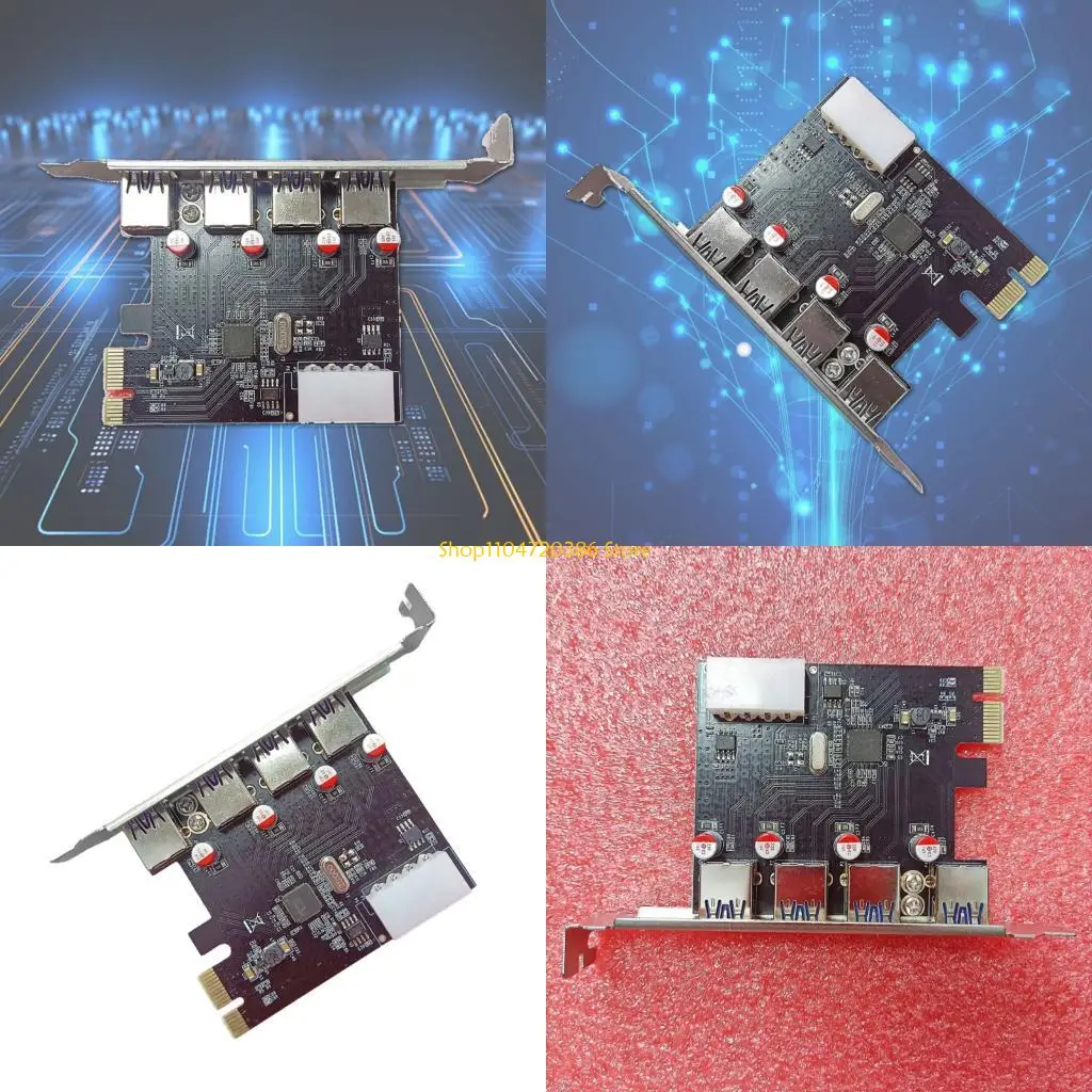 

K0EA 4-портовая плата расширения USB3.0 PCIE PCIE-USB3.0, плата адаптера 5 Гбит/с, замена контроллера для аксессуаров для ПК