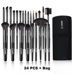 24 Pcs Black Makeup Brushes Set Soft Fluffy Foundation Blush Powder Eyeshadow Kabuki Blending Cosmetics Brushes  Beauty Tool