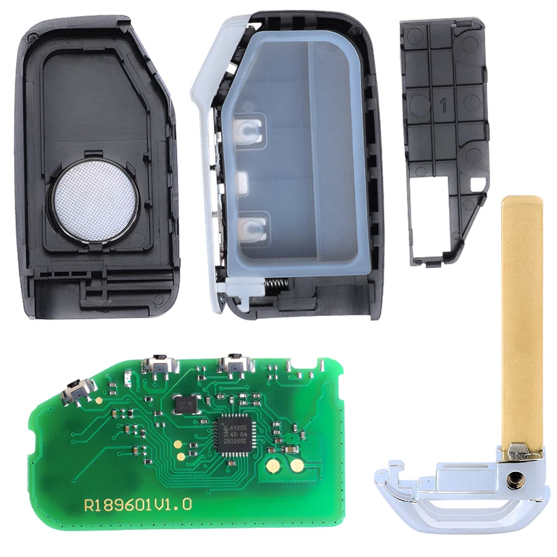 KEYECU 433MHz 8A Chip FCC ID: FOB-4F23 PN: 95440-G5200 4 przyciski obudowa inteligentnego pilota z kluczykiem samochodowym Fob dla KIA Niro 2019