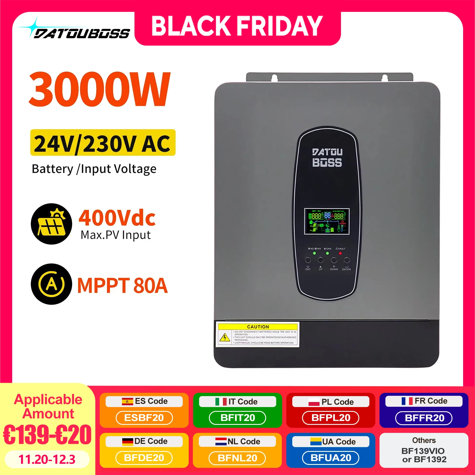 3KW 6.2KW Hybrid Solar Inverter 24V 48V 230V Pure Sine Wave Inverter with MPPT Solar Charger Controller inversor solar híbrido