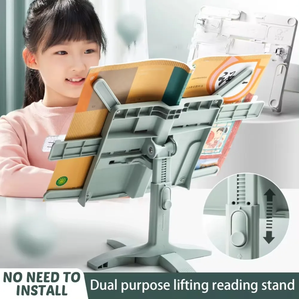 Portable Adjustable Reading Bookshelf Lifting Multifunctional Book Holder Support Landing Reading Stand