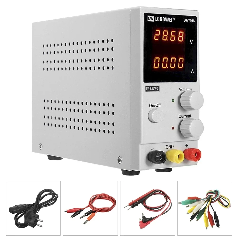 30V 10A DC Bench Power Supply Voltage Regulator Adjustable Variable 4-Digital LED Display K3010D Lab-Power Supply Laboratory