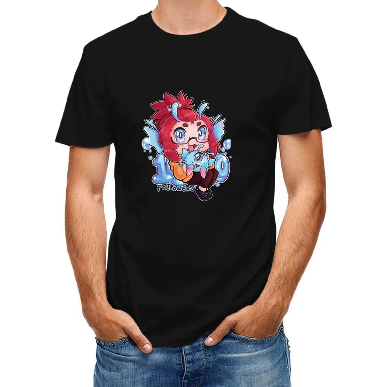 

1000 followers celebration! T-Shirt funny shirt cotton gifts for boyfriend anime stuff mens big and tall t shirts