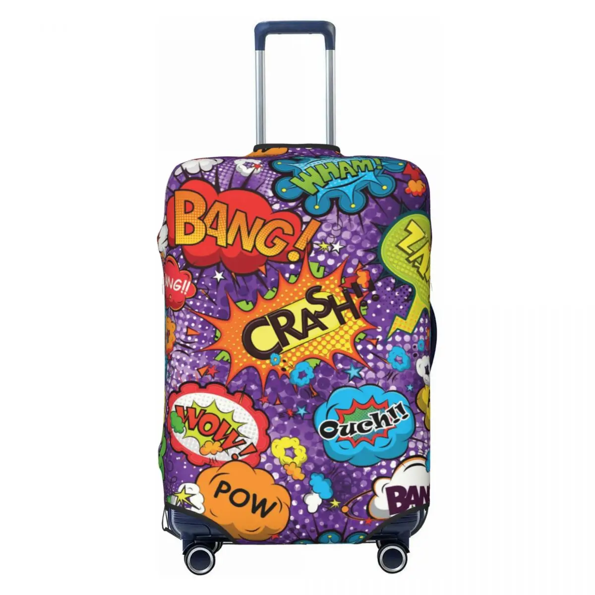 

Comic Speech Bubbles Design Travel Luggage Cover Washable Suitcase Cover Protector Fit 18-32 Inch