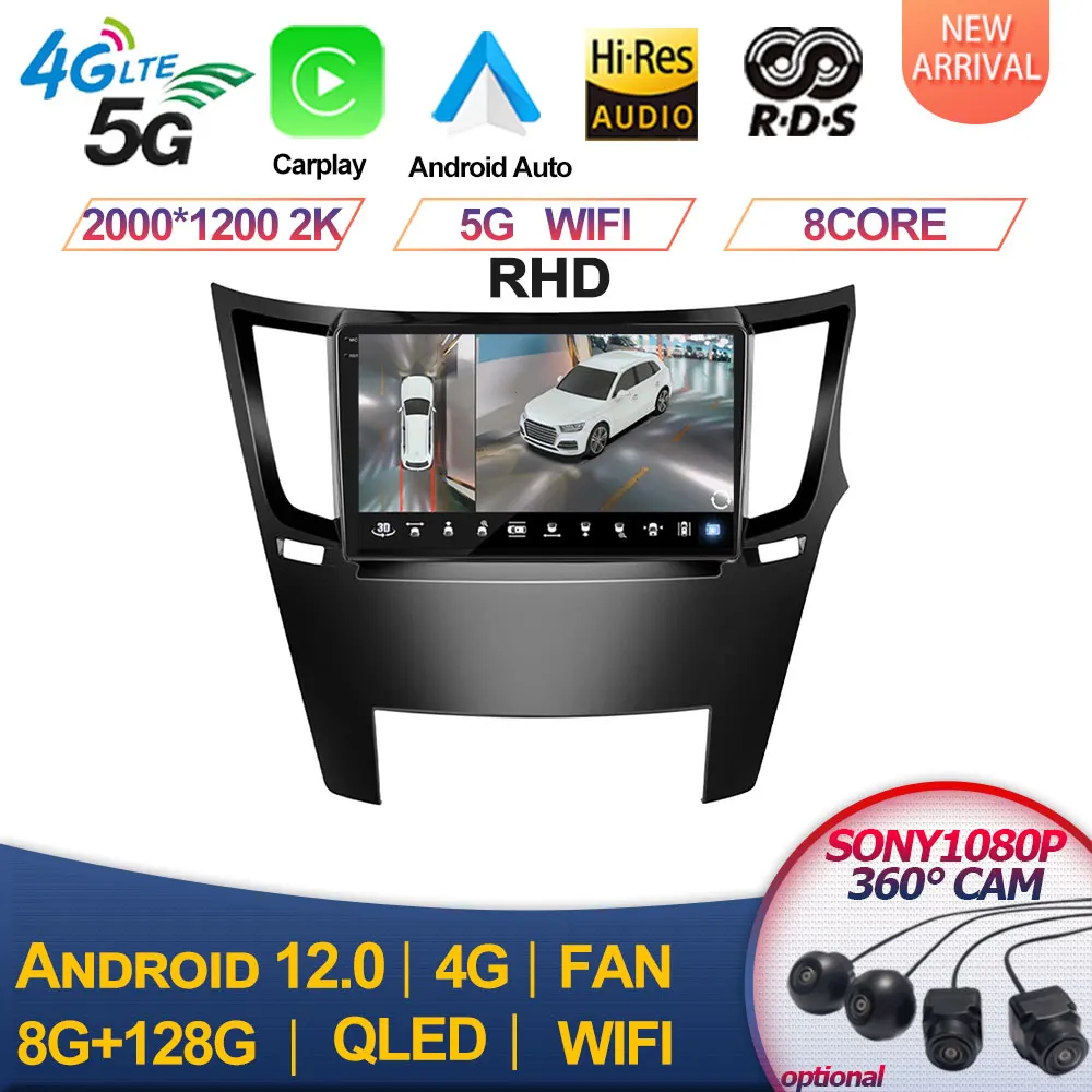 

for Subaru Outback 4 BR Legacy 5 2009 - 2014 RHD QLED Car Radio Android 13 Multimedia GPS Navigation Carplay N0 2din DVD